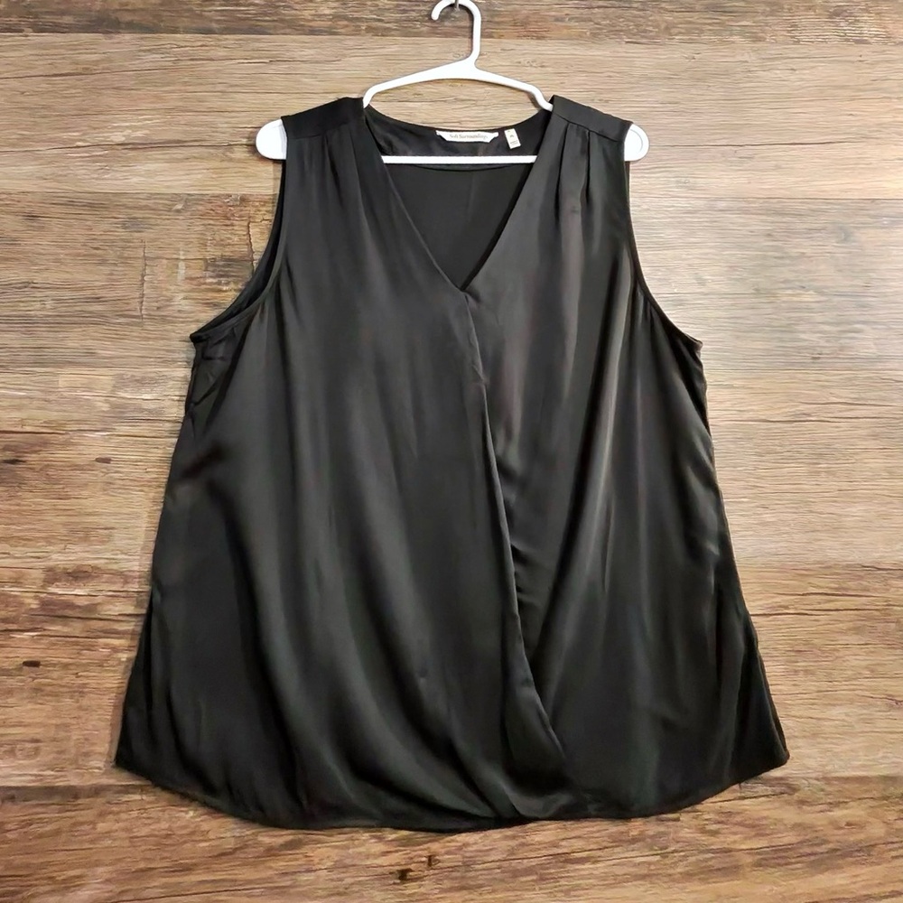Soft Surroundings Black Wrap Tank Top Blouse